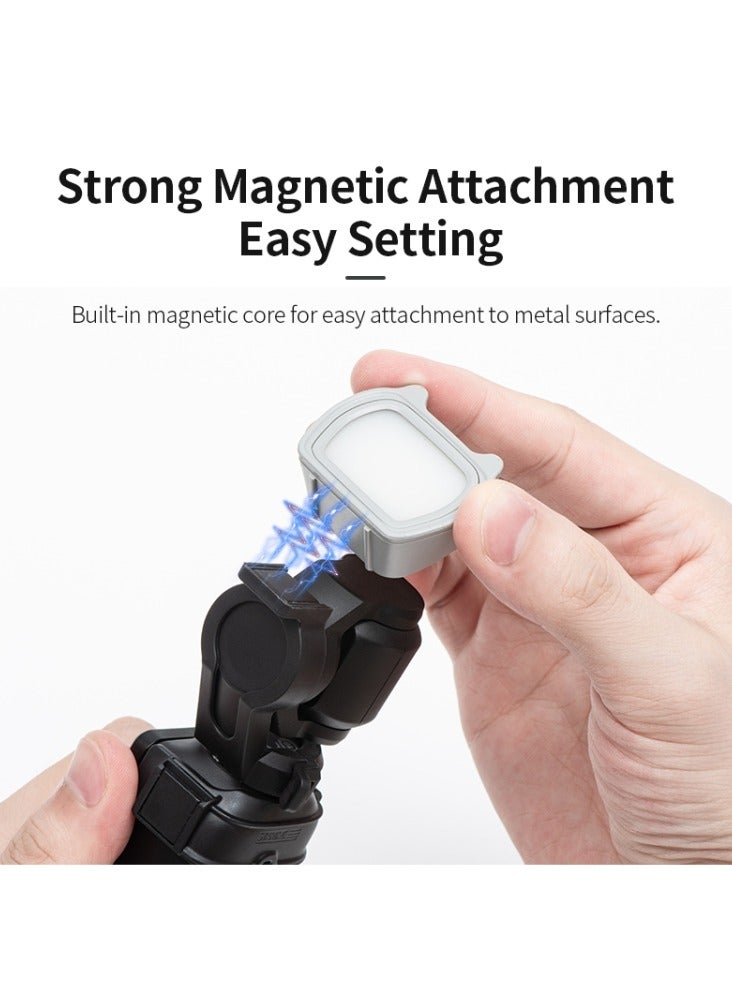 General For DJI Pocket 3 Magnetic Fill Light Set Cat Ears Tri-color White Warm Soft Light Triple Mode Single & Double Light Retainer Clip Action Camera Accessories  - Image 3