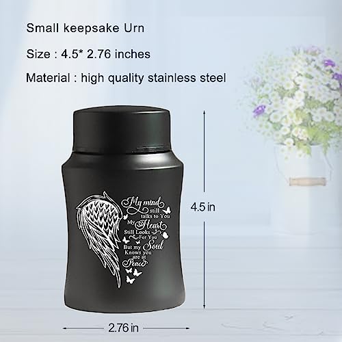BRUKUSUR Stainless Steel Mini Cremation Urn - 4.5 Inches Small Keepsake Urn for Human Ashes - Image 4