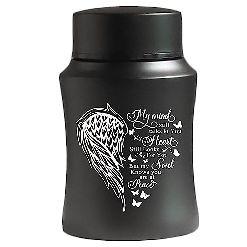 BRUKUSUR Stainless Steel Mini Cremation Urn - 4.5 Inches Small Keepsake Urn for Human Ashes - Image 1