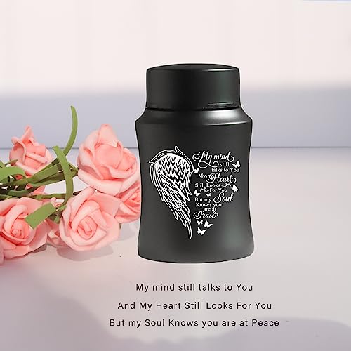 BRUKUSUR Stainless Steel Mini Cremation Urn - 4.5 Inches Small Keepsake Urn for Human Ashes - Image 2