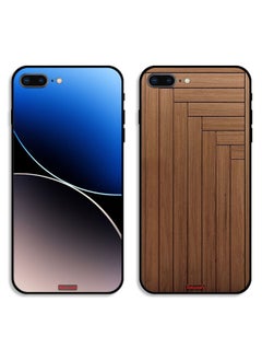 Two Cases For Apple iPhone 8 Plus Protective Covers Curve Lines and Door Pattern