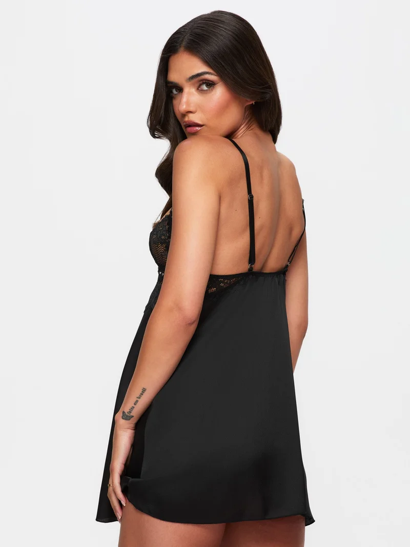 Ann Summers Black Ann Summers Bridgette Satin/Lace Chemise for Women | Best Price UAE