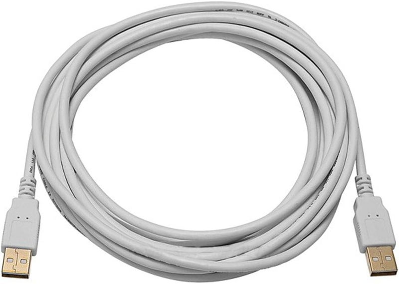 مونوبرايس كابل 15 قدم USB 2.0 A ذكر إلى A ذكر 28/24AWG (مطلي بالذهب) - أبيض لنقل البيانات لمرفقات القرص الصلب والطابعات وأجهزة المودم والكاميرات والمزيد! - Image 1