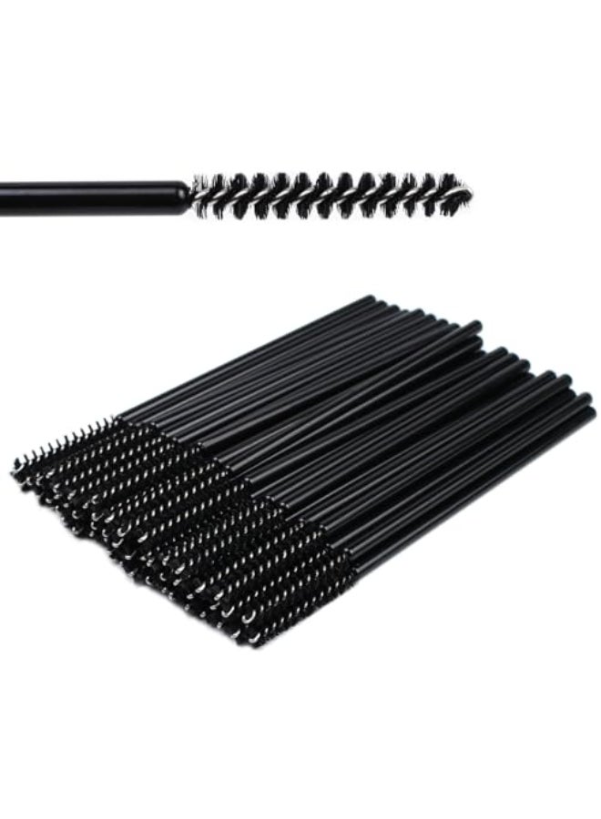 SenRocc Mini Disposable Skinny Mascara Wands 50pcs Micro Eyelash Brush Small Makeup Brush Applicators Eyebrow Spoolies SkinnyPBlack50 - Image 1