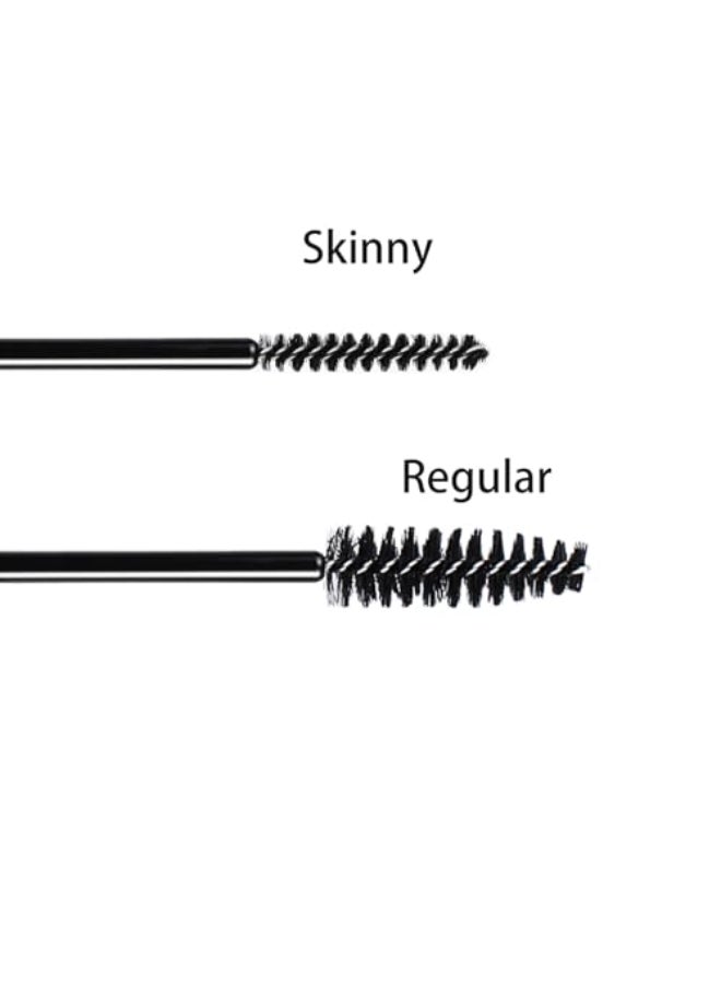 SenRocc Mini Disposable Skinny Mascara Wands 50pcs Micro Eyelash Brush Small Makeup Brush Applicators Eyebrow Spoolies SkinnyPBlack50 - Image 3