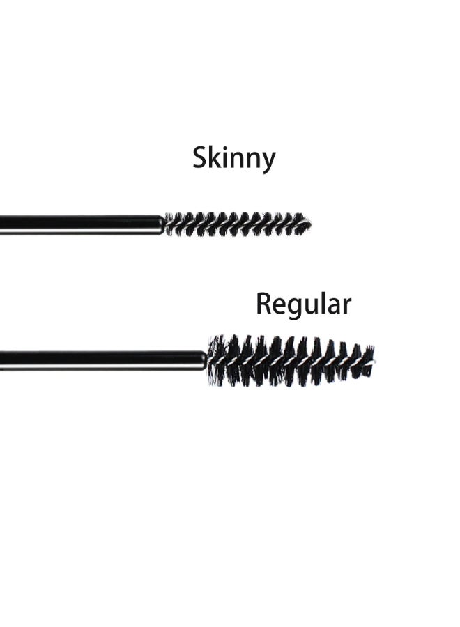 SenRocc Mini Disposable Skinny Mascara Wands 50pcs Micro Eyelash Brush Small Makeup Brush Applicators Eyebrow Spoolies SkinnyPBlack50 - Image 4