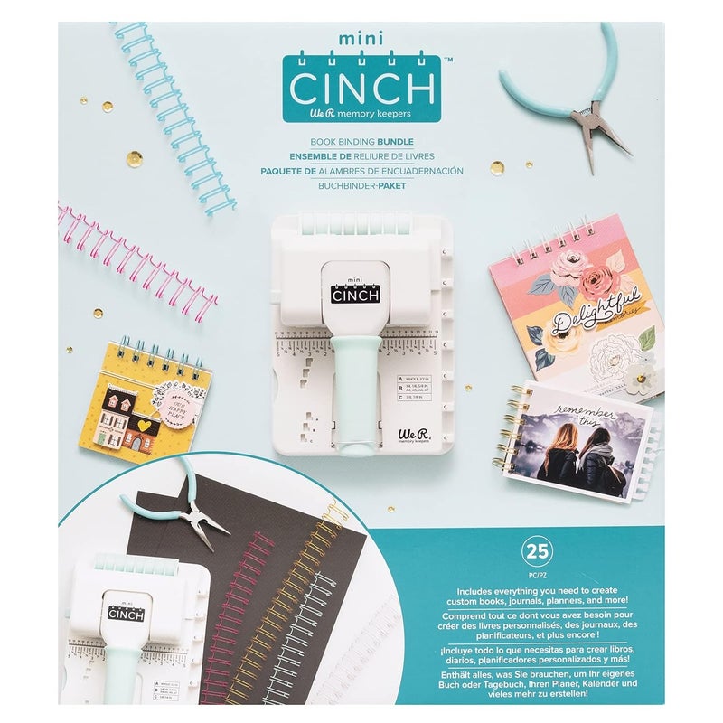 We R Memory Keepers Mini Cinch Bundle Includes Book Binding Machine, 16 Wires, Wire Cutters, and Six Black Bookboards, Easy to Use Design, Ruler, Wire or Spiral Coils, DIY Books, Notebooks, Calendars - Image 3