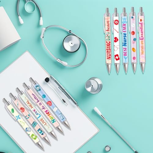 Fancy Land Funny Nurse Pens Lovely Cartoon Retractable Nursing Ballpoint Pen for Medical Assistant Workers Appreciation Supplies 10Pcs - Image 5