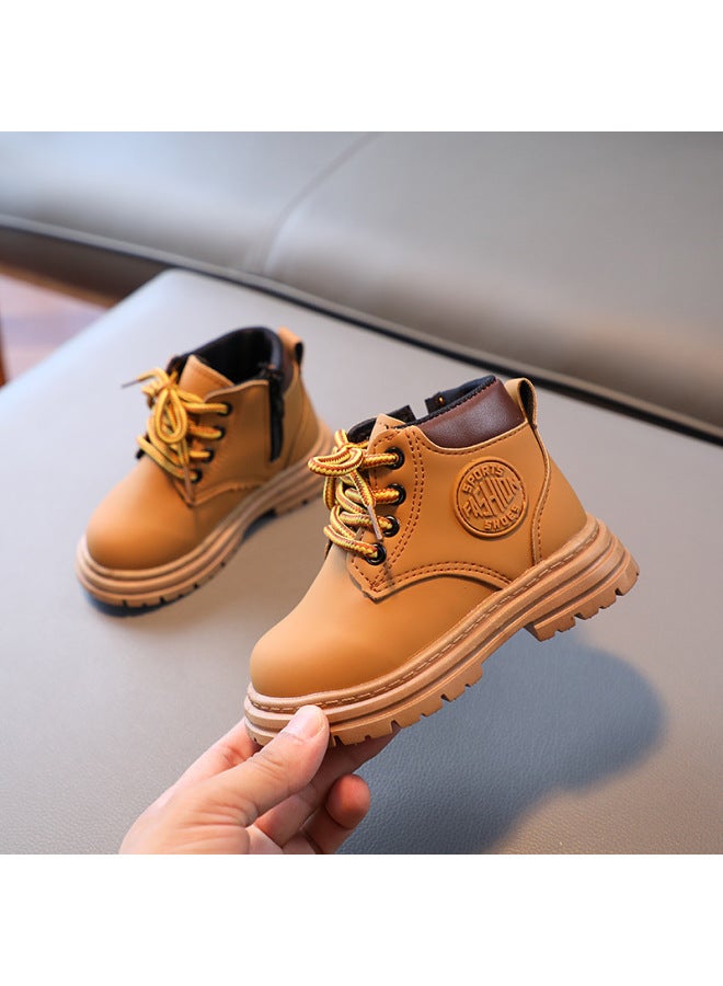Children's Martin Boots Fall/winter New Children's Shoes Girls Baby Boots Small Yellow Boots Boys Casual Ankle Boots