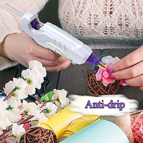 MONVICT Full Size Hot Glue Gun, MONVICT Dual Temp Glue Gun 60/100W Base Stand Heavy Duty Melt Glue Gun Kit with 15 Pcs Glue Sticks & 3 Finger Protectors for Sealing Wax, Quick Repairs, DIY, Art & Crafts - Image 2