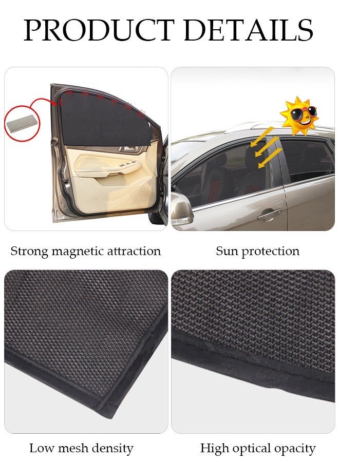 DUNISO 4-Piece Car Magnetic Window Sunshade for Side Window Front and Rear Windshield UV Rays Sun Visor Protector, Heat Blocker Visor Keep Car Cool - Image 4
