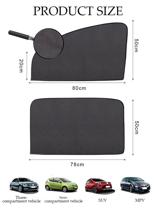 DUNISO 4-Piece Car Magnetic Window Sunshade for Side Window Front and Rear Windshield UV Rays Sun Visor Protector, Heat Blocker Visor Keep Car Cool - Image 2