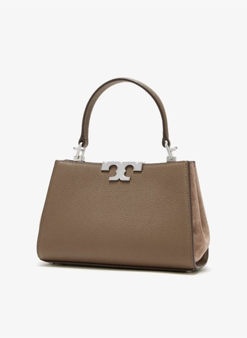 Burch Tory Burch  Leather Top-Handle Bag with Silver Logo, Women's Luxury Handbag for Elegant Daily & Occasions TB bag - Image 5