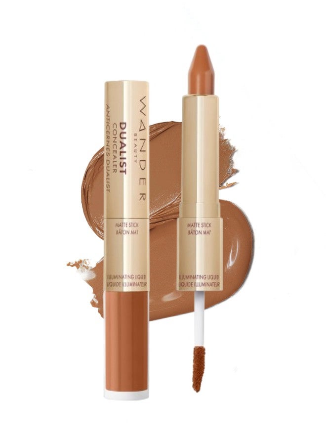 Wander Beauty Dualist Matte and Illuminating Concealer Makeup - Rich Deep - Dual-Ended Matte & Liquid Concealer Stick - Full Coverage Formula to Brighten, Firm & Hydrates Under Eyes - 0.28 fl oz - Image 1