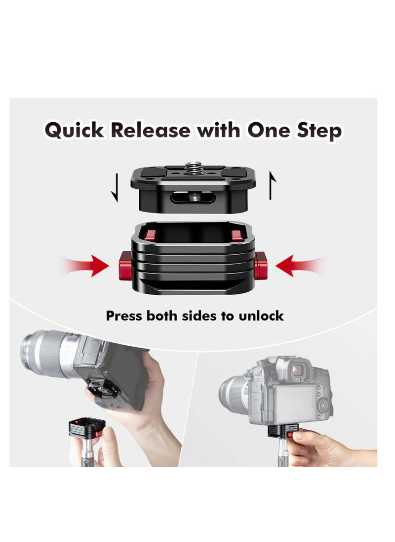 Generic - Quick Release Plate, Quick Release System QR Plate with Arca Swiss Slot Universal 1/4" to 3/8" Screw, Perfect for Tripod/Monopod/Camcorders - Image 1
