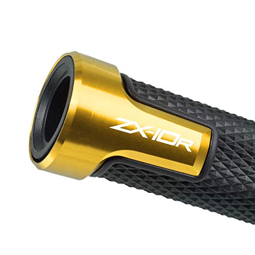 LANQIAN 7/8'' 22mm Motorcycle CNC Aluminum Powersports Handlebar Grips with Grip Ends for ZX-10R ZX10R SE Performance KRT for ZX-10RR ZX10RR Performance Gold - Image 2