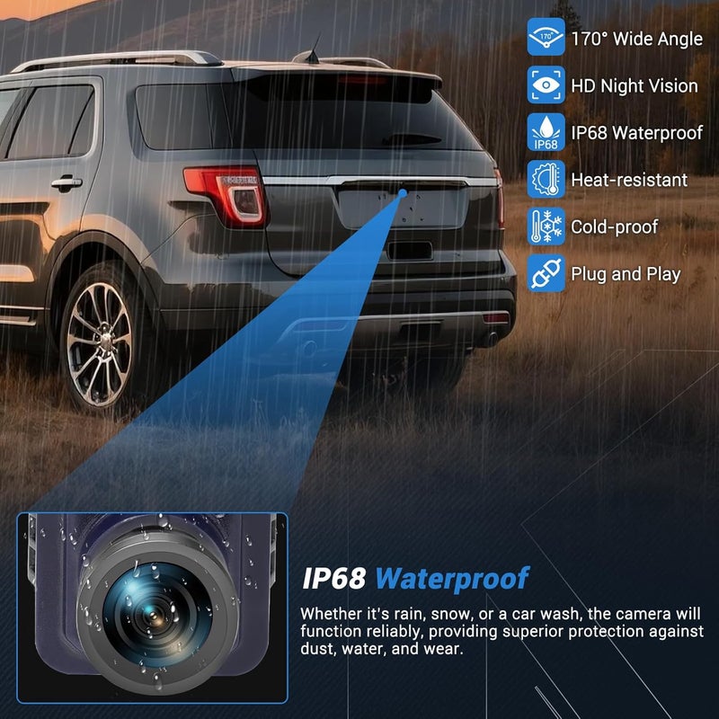 KUTTOLE Rear View Backup Camera for Ford Explorer 2011-2015 - 170° Wide Angle, HD Night Vision - Image 5