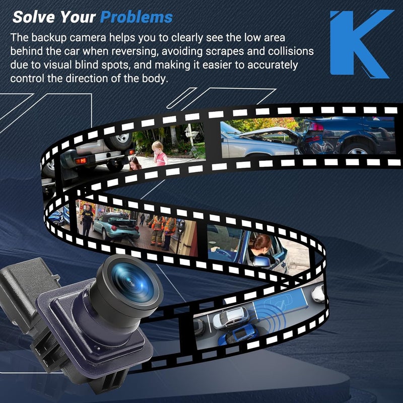 KUTTOLE Rear View Backup Camera for Ford Explorer 2011-2015 - 170° Wide Angle, HD Night Vision - Image 2