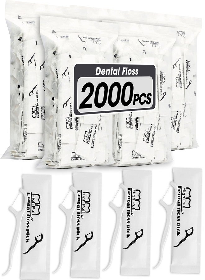 AZEN 2000 Count Dental Floss Bulk, Individually Wrapped Floss Picks, Toothpicks Flossers for Adults - Image 1