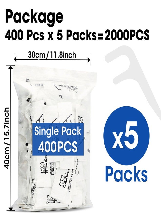 AZEN 2000 Count Dental Floss Bulk, Individually Wrapped Floss Picks, Toothpicks Flossers for Adults - Image 5