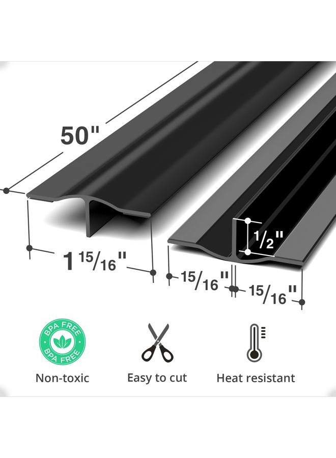 X-Protector Silicone Stove Gap Cover – 50” x 2" Guard Between Stove and Counter – Self-Adhesive Premium Counter Gap Filler – Heat Resistant Oven Counter Gap – Silicone Stove Top Spill Guard - Image 4