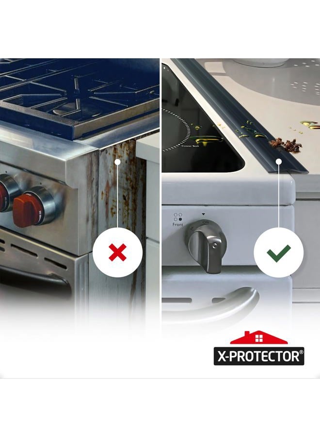 X-Protector Silicone Stove Gap Cover – 50” x 2" Guard Between Stove and Counter – Self-Adhesive Premium Counter Gap Filler – Heat Resistant Oven Counter Gap – Silicone Stove Top Spill Guard - Image 2