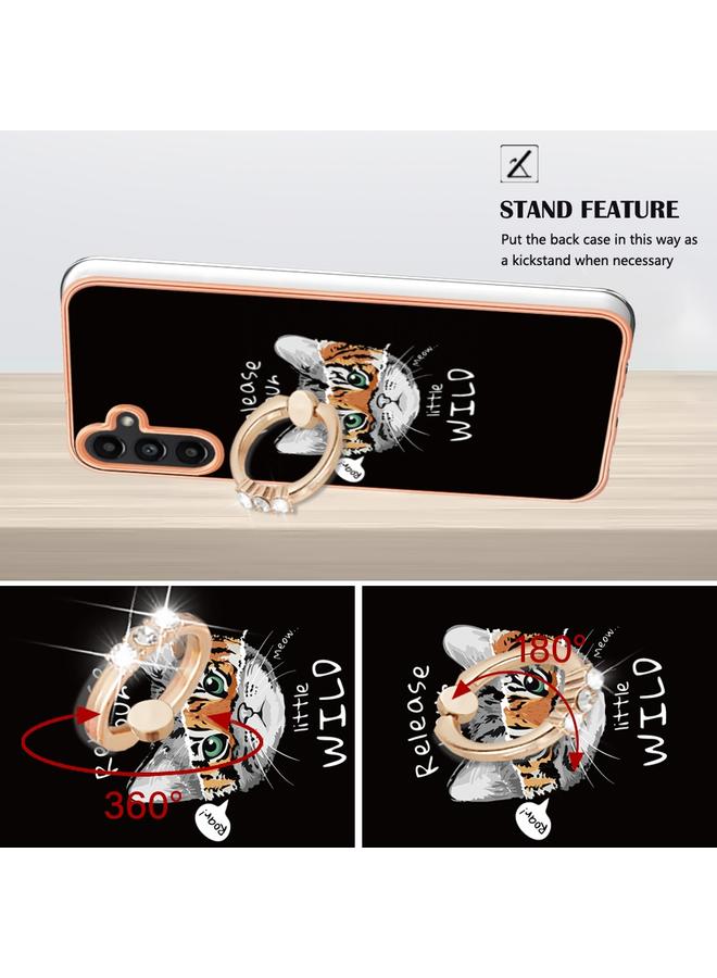 اس-توب جراب لهاتف Samsung Galaxy A34 5G مطلي بالكهرباء من الجانبين مع حامل حلقي - Image 3