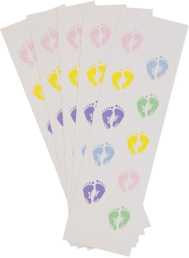 Simplicity Baby Feet Envelope Seal Stickers for Baby Shower Invitations, 50pc - Image 1