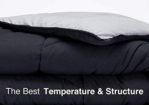 Homespun Soft Microfibre Comforter Blanket Lightweight Reversible Quilt Duvet All Weather, Single Bed, Light Grey and Dark Grey Color - Image 5