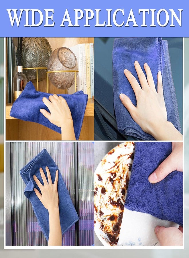 CODOHI 6 Pcs Extra Large Microfiber Cleaning Cloth, 20" x 30" Washable Reusable Large Floor Cloth Rags, Microfiber Towels for Mop Cleaning Office Bathrooms Housekeeping (Blue, White) - Image 4