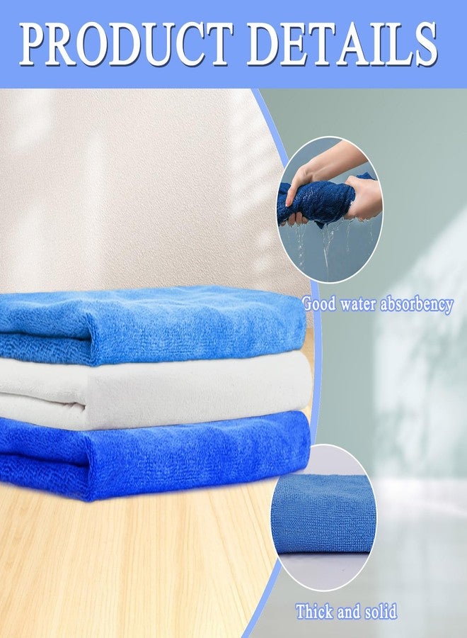 CODOHI 6 Pcs Extra Large Microfiber Cleaning Cloth, 20" x 30" Washable Reusable Large Floor Cloth Rags, Microfiber Towels for Mop Cleaning Office Bathrooms Housekeeping (Blue, White) - Image 3