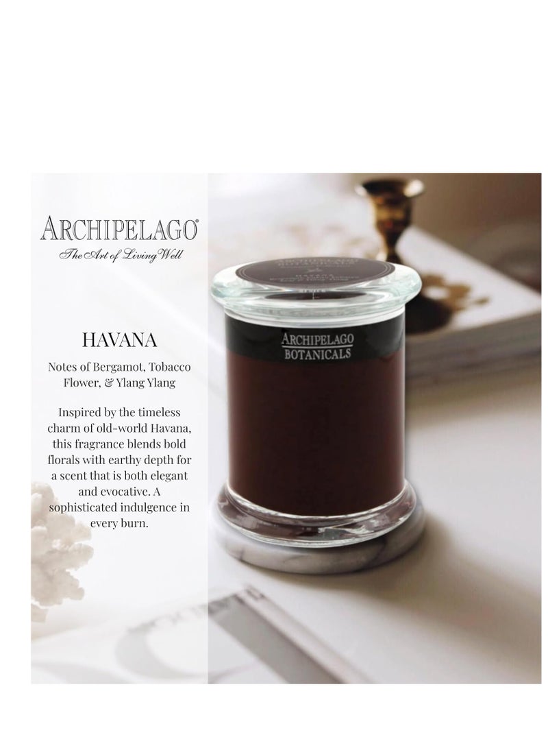 Archipelago Botanicals Archipelago Botanicals Havana Glass Jar Candle, Bergamot, Tobacco Flower and Ylang Ylang Scent, Lead-Free Candle Wicks, Burns Approx. 60 Hours - 8.6 oz - Image 5