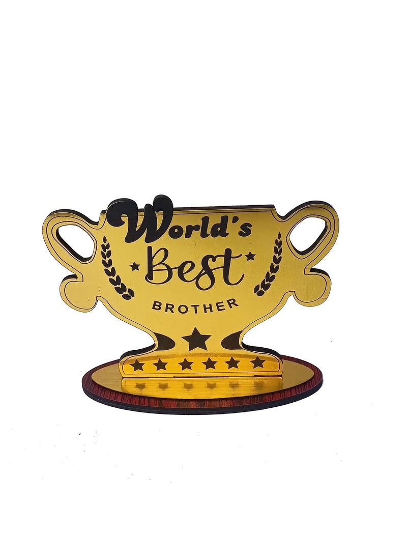 NorthLand Northland Happy Birthday Brother Greeting Card Gift Combo - Coffee Mug, World Best Brother Trophy, Greeting Card - Birthday Gift for Brother  - Image 2