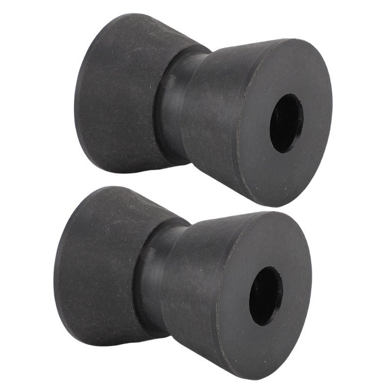 قطعتان من دوارات مقاومة للجر للقارب 1.5 × 1.9 بوصة - مجموعة دوارة مقاومة للخدش من النايلون لقوارب اليخوت والموتور بوت - لون أسود - Image 3