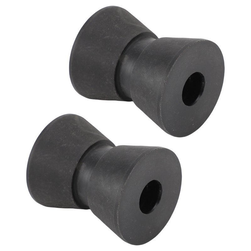 قطعتان من دوارات مقاومة للجر للقارب 1.5 × 1.9 بوصة - مجموعة دوارة مقاومة للخدش من النايلون لقوارب اليخوت والموتور بوت - لون أسود - Image 2
