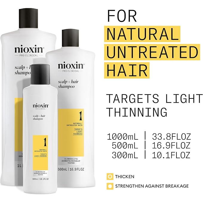 Nioxin Scalp + Hair Thickening System 1 Shampoo, For Natural Hair with Light Thinning, 10.1 fl oz (Packaging May Vary) - Image 3