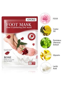 efero 7 Pieces Foot Peeling and Exfoliating Mask, Dead Skin Removing Sock - Rose, Avocado, Orange, Peach, Lavender, Olive, Aloe Vera  - Image 2