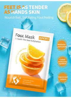 efero 7 Pieces Foot Peeling and Exfoliating Mask, Dead Skin Removing Sock - Rose, Avocado, Orange, Peach, Lavender, Olive, Aloe Vera  - Image 3