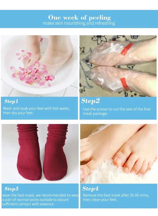 efero 7 Pieces Foot Peeling and Exfoliating Mask, Dead Skin Removing Sock - Rose, Avocado, Orange, Peach, Lavender, Olive, Aloe Vera - Image 4