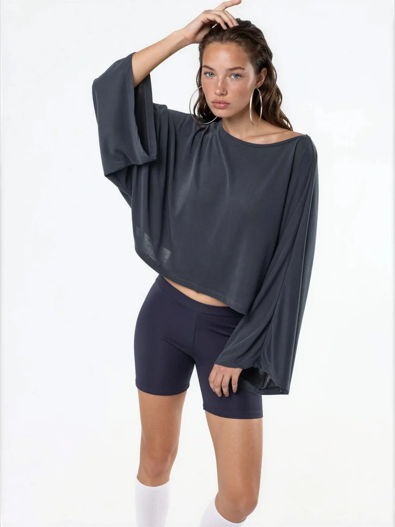 بوسيم BUSEM Loose Fit Boat Neck Blouse