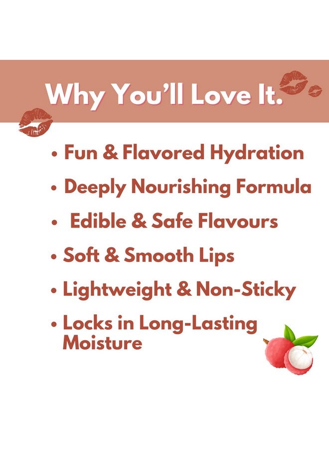 Arthaveda Lychee Lip Balm (15gm) | Deep Moisturization for Soft & Smooth Lips | Infused with Shea Butter, Cocoa Butter & Carnauba Wax | Nourishing Lip Care for Dry & Chapped Lips | Edible Lip Balm for Women & Men - Image 4