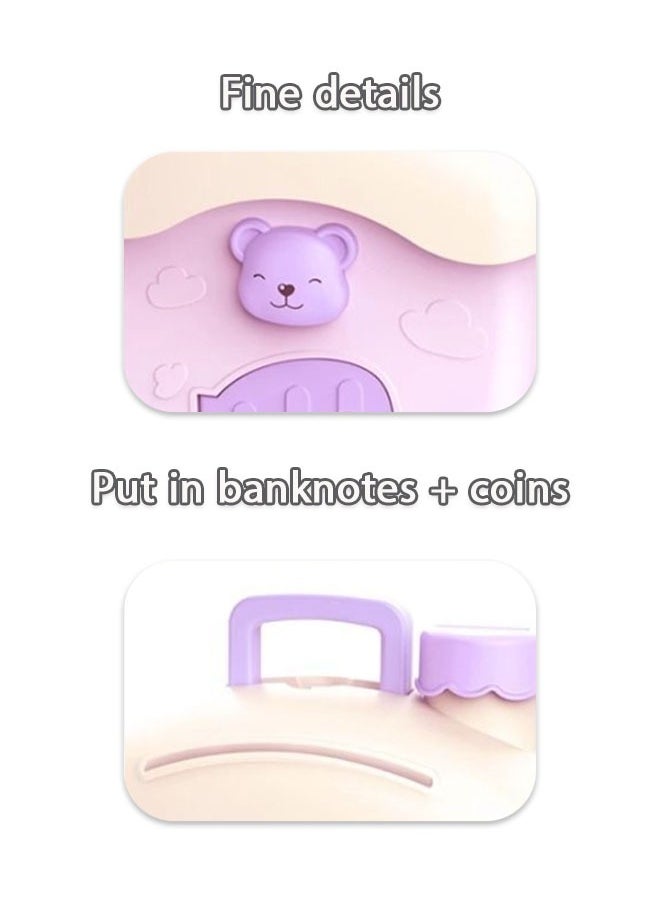 Generic Cute gy Bank, Coin Bank for Boys and Girls, Children's Plastic Shatterproof Money Bank with Sticker, Children's Toy Gift Savings Jar, Toys for 5 6 7 8 9 10 Year Old Girl Gifts (Purple)  - Image 4