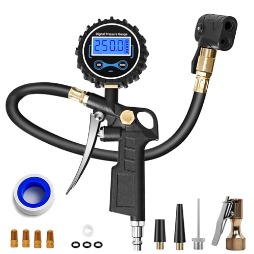 AmazStove Digital Bike Tire Pressure Gauge, Presta Valve Adaptor, Schrader to Presta Valve Adapter for Air Compressor, Schrader Valve Adapter, Easiest Use Presta and Schrader Air Compressor Tool - Image 1