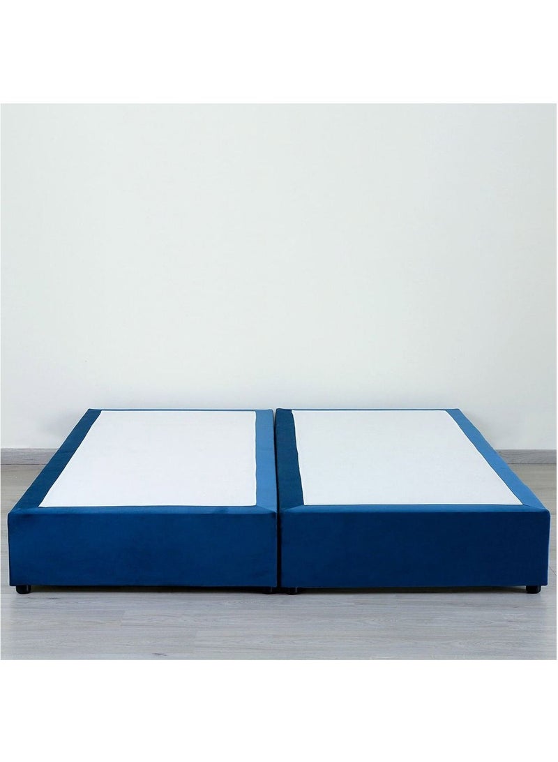 Karnak Estorn Upholstered Velvet Bed Frame Bedroom Furniture Strong And Sturdy Modern Design Wooden Bed | Quiet & Comfortable Bed (King - 180x200cm, Blue) - Image 4