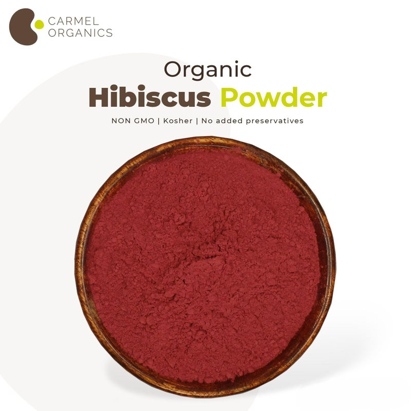 CARMEL ORGANICS CARMEL ORGANICS Hibiscus Petals Powder 8 Ounce or 0.5 Lb(Pack of 1) | USDA Certified Organic| Non GMO & Gluten Free | Rich in Vitamin C | Indian Origin Hibiscus Petals Powder  - Image 3