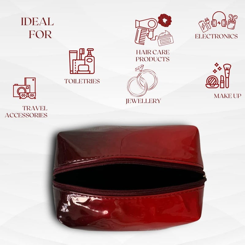 STRUTT Toiletry Bag for Women, Makeup Pouch, Waterproof Cosmetic Case, Makeup Pouch Bag, Travel Organizer Kit (Red) - Image 4