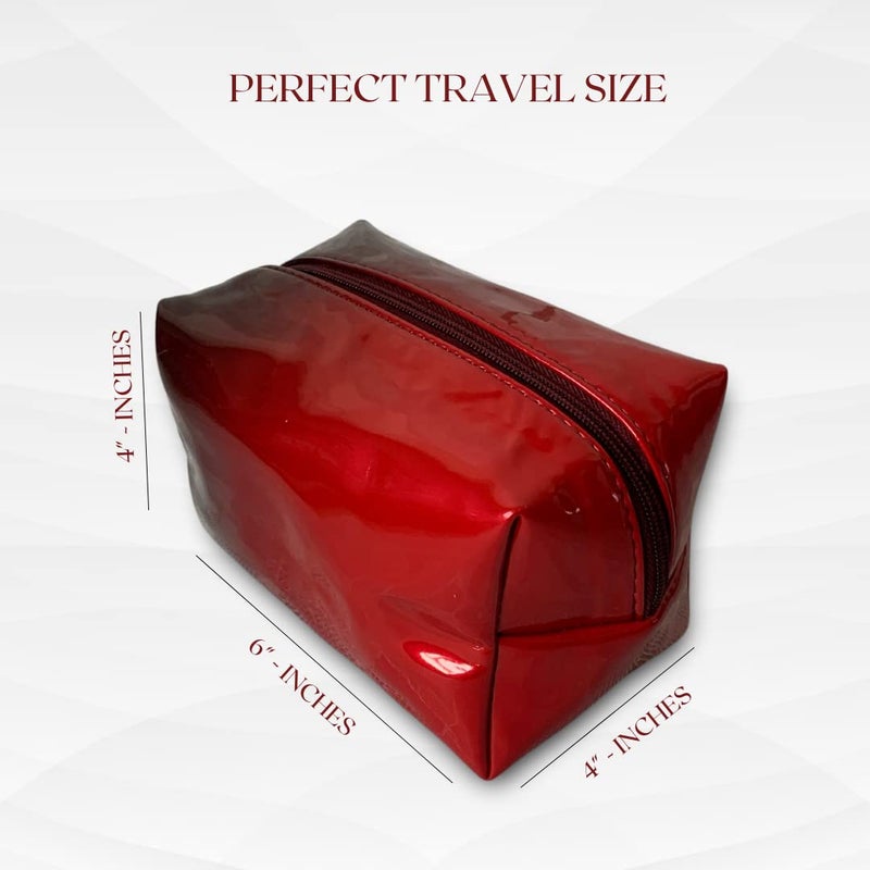 STRUTT Toiletry Bag for Women, Makeup Pouch, Waterproof Cosmetic Case, Makeup Pouch Bag, Travel Organizer Kit (Red) - Image 2