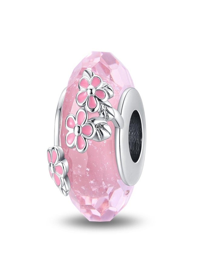 ChenYuTe 925 Sterling Silver Murano Charms, Clear Flower Beads Multi-color Women's Bracelet Necklace Jewelry Gifts - Image 1