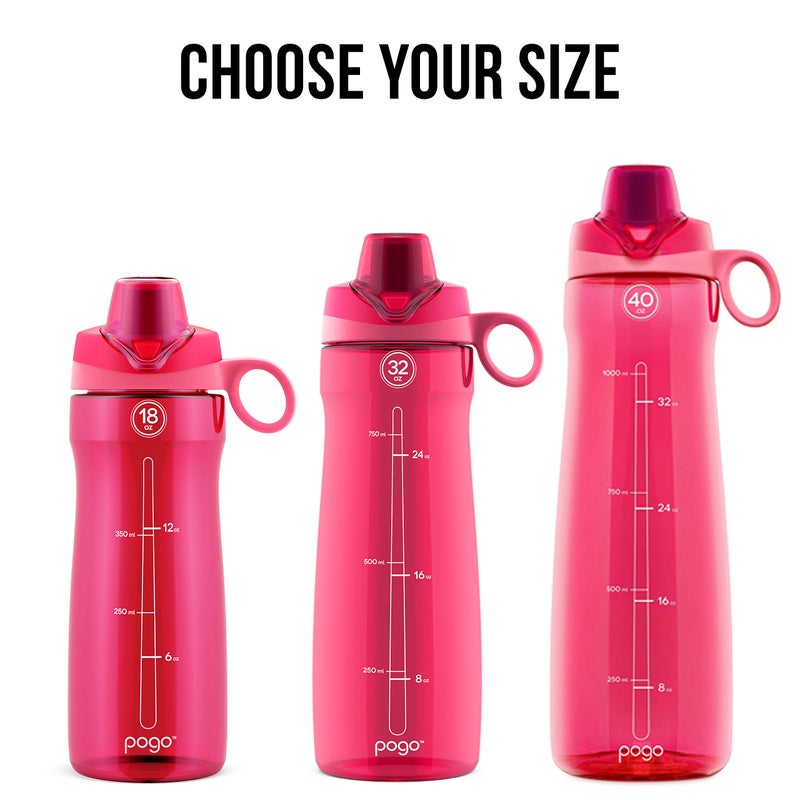 Pogo BPA-Free Tritan Plastic Water Bottle with Chug Lid  18 Oz  Pink - Image 2