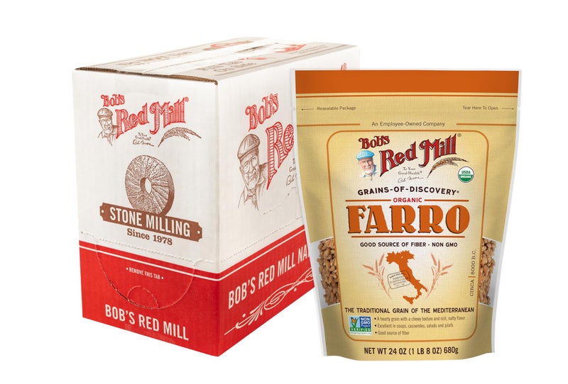 Bobs Red Mill Organic Farro Grain 24oz Pack of 4 Non GMO Vegan Kosher